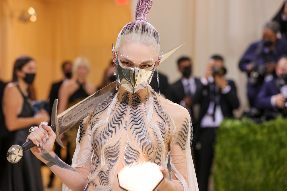 Grimes describes her Iris van Herpen gown, dubbed the 