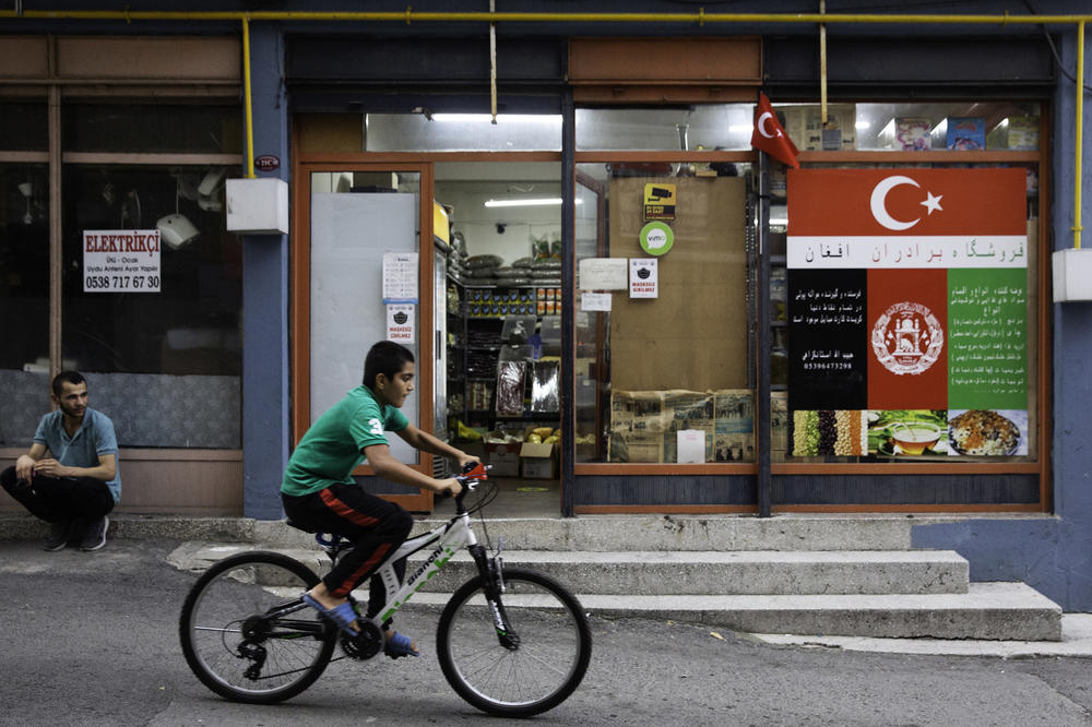 A shop where Afghan products like candies and spices are sold in Trabzon, Turkey.