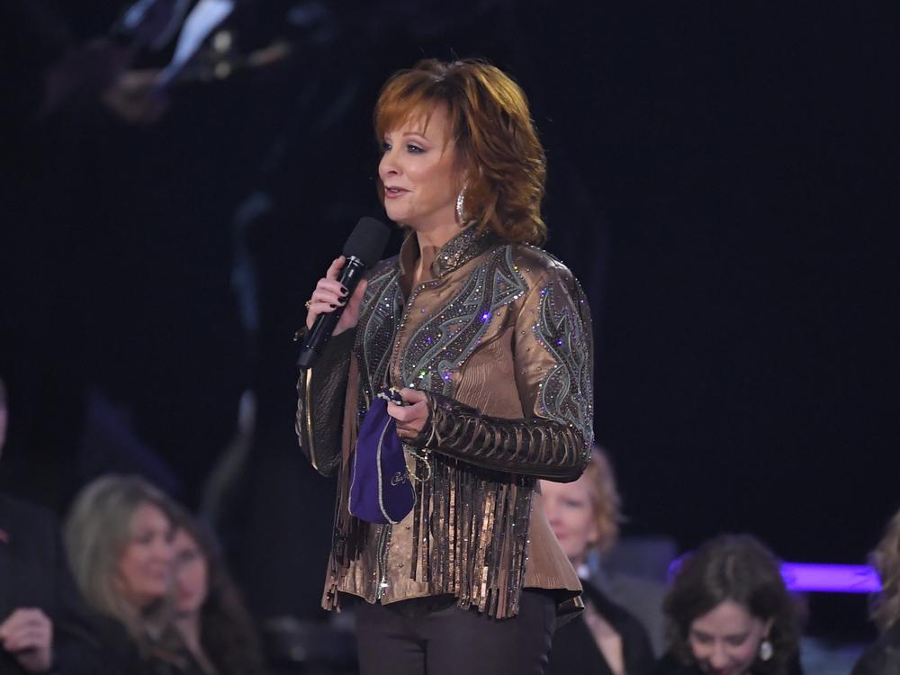 Reba McEntire appears at the Country Music Association Awards in 2019. The singer was rescued from a building in Oklahoma this week after a staircase collapsed.