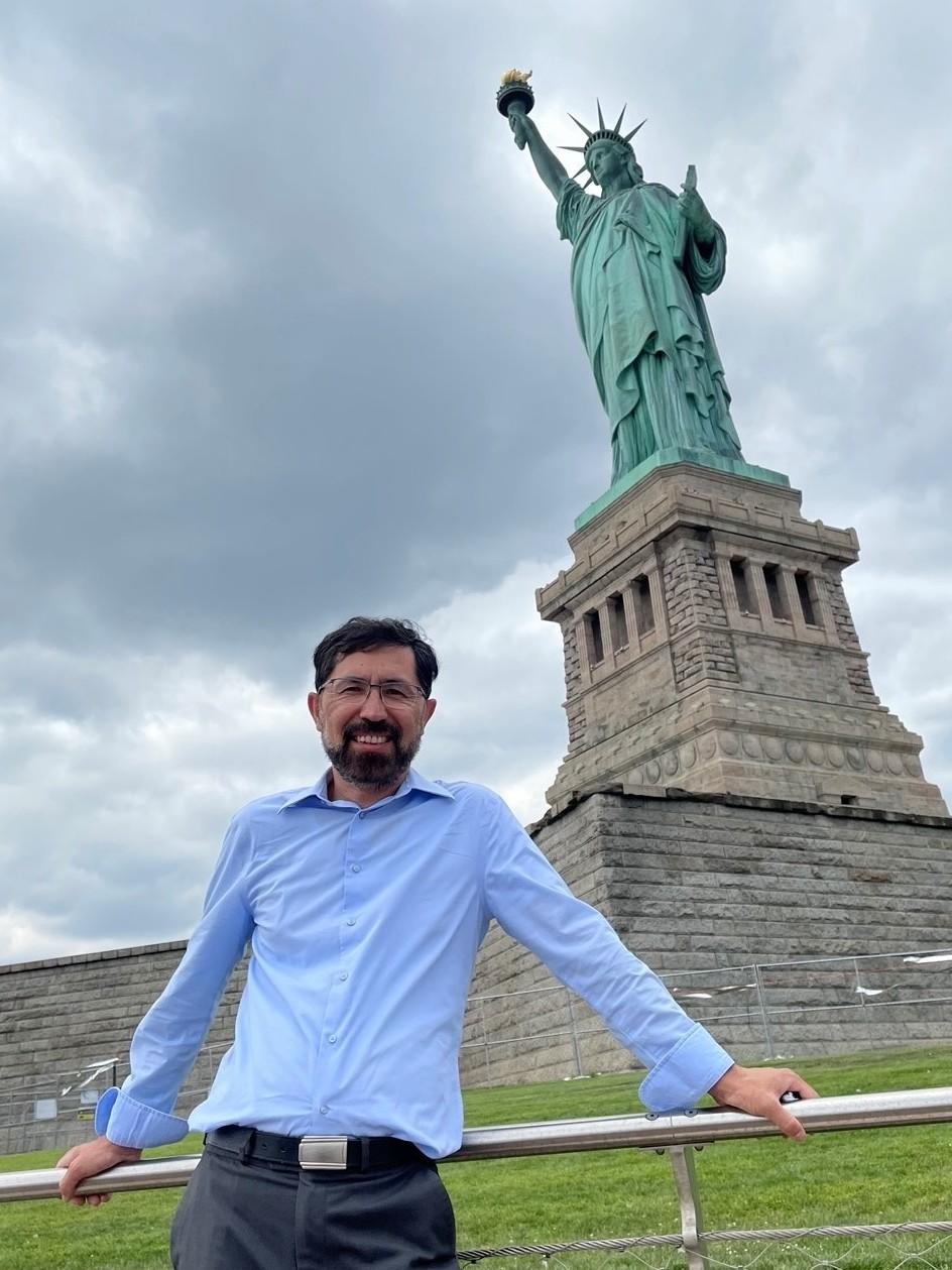 Ismaeil Hakimi worked for U.S. contractor PAE until 2014, helping to build Afghanistan's criminal justice system. After coming to the U.S., he struggled to find work but eventually landed a library job at the University of Utah. He and his family visited the Statue of Liberty on Aug. 5.