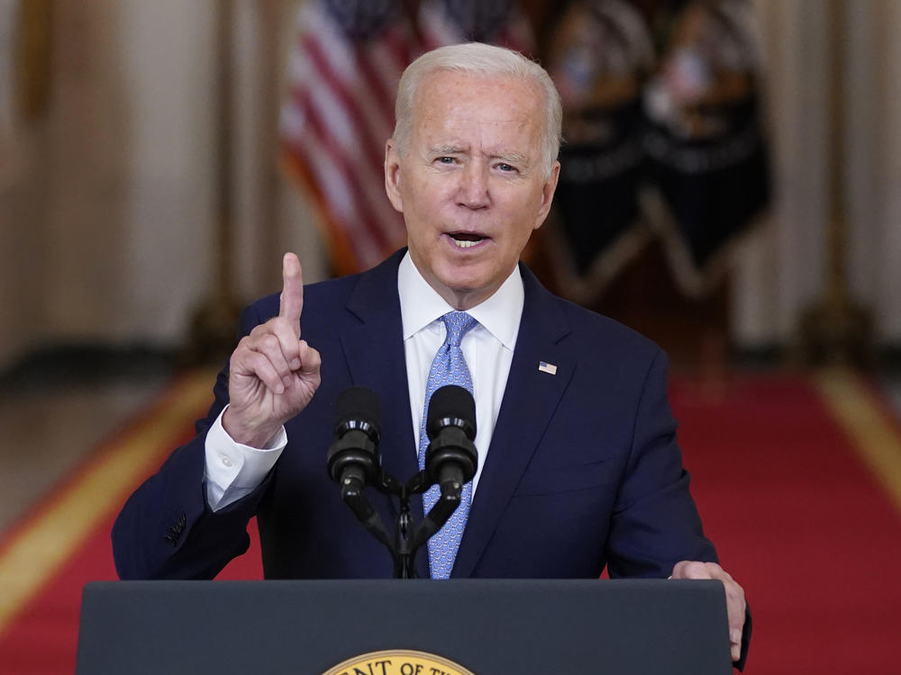 President Biden, in an address about the end of the war in Afghanistan on Aug. 31, said it was no longer in the U.S. national interest to be there.