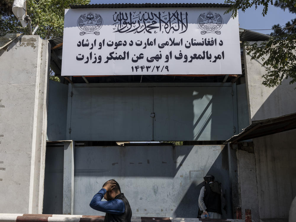 The former Women's Affairs Ministry building in Kabul, pictured on Saturday. The Taliban have replaced the office with a ministry for the 