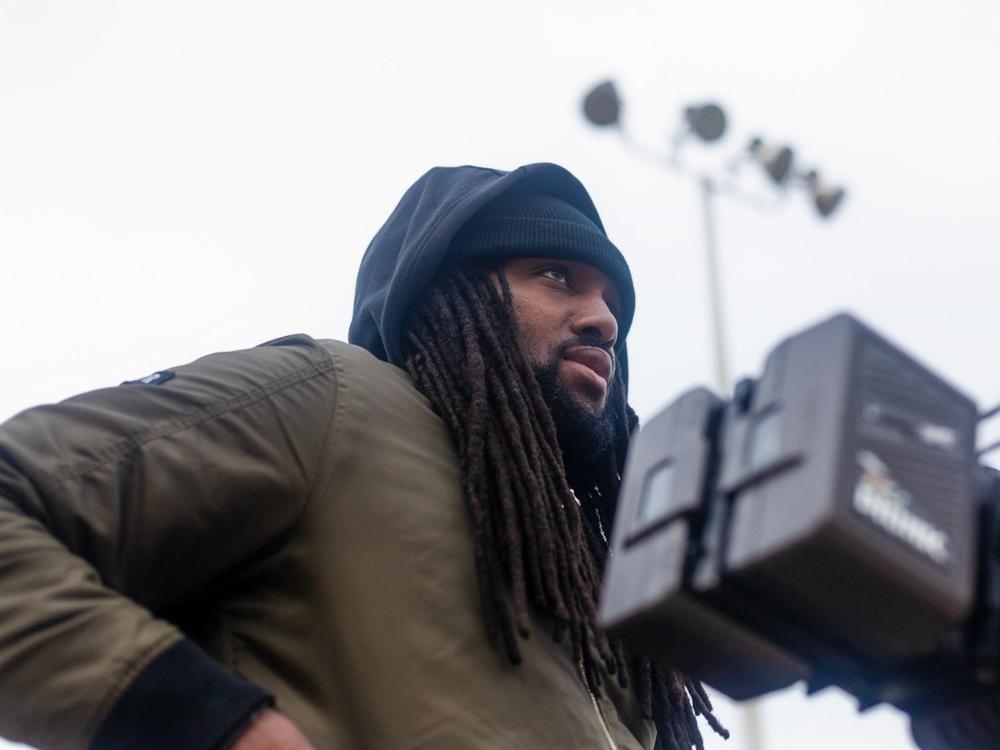 Rashad Frett, on a film set