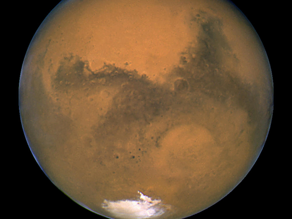 A close-up of Mars taken by NASA's Hubble Space Telescope. New research suggests that the red planet may be too small to have ever had large amounts of surface water.