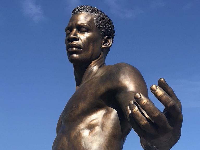 The new Emancipation and Freedom Monument in Richmond, Va., features two 12-foot bronze statues of a man and woman holding an infant who have been newly freed from slavery.