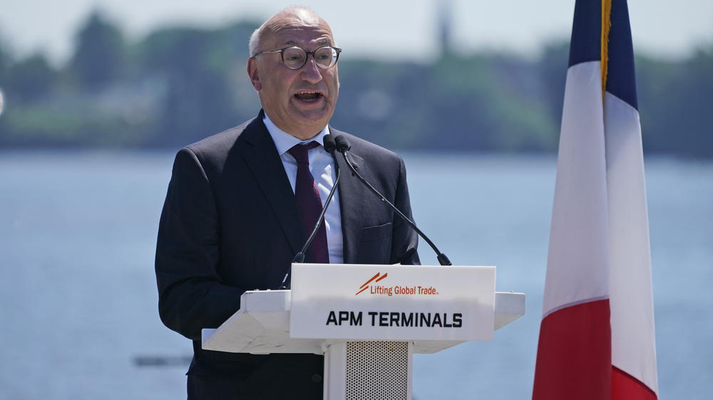 The French ambassador to the United States, Philippe Etienne, speaks at an event at the Port of New York and New Jersey in Elizabeth, N.J., in June. After a brief recall home, it appears he will heading back stateside.