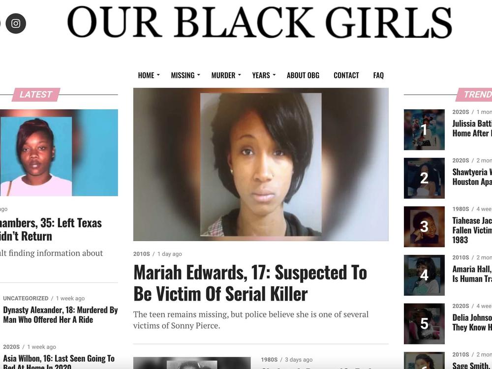 Created in 2018, the Our Black Girls website centers the stories of missing Black girls and women.