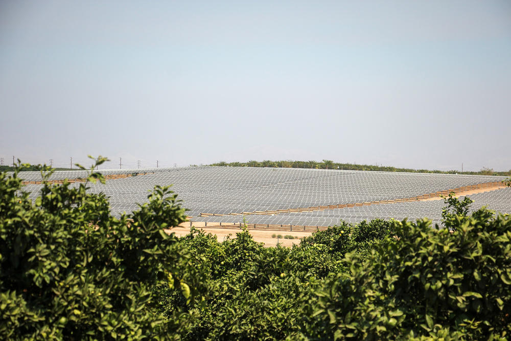 Solar farms, like this one in Tulare County, Calif., have replaced some vegetable fields and orchards in the state's Central Valley.