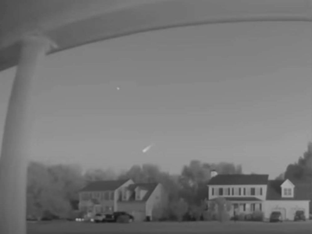 A screen grab from Brandon Warren's video of a fireball meteor taken on Sept. 24 at 7:40 p.m. in Willow Spring, N.C.