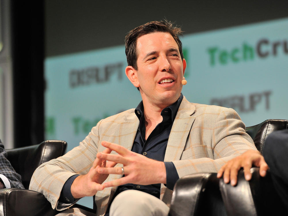 The founder and CEO of Tusk Holdings, Bradley Tusk, speaks onstage during TechCrunch Disrupt SF 2016 in San Francisco. On Thursday, he announced a $10 million grant for internet voting development.