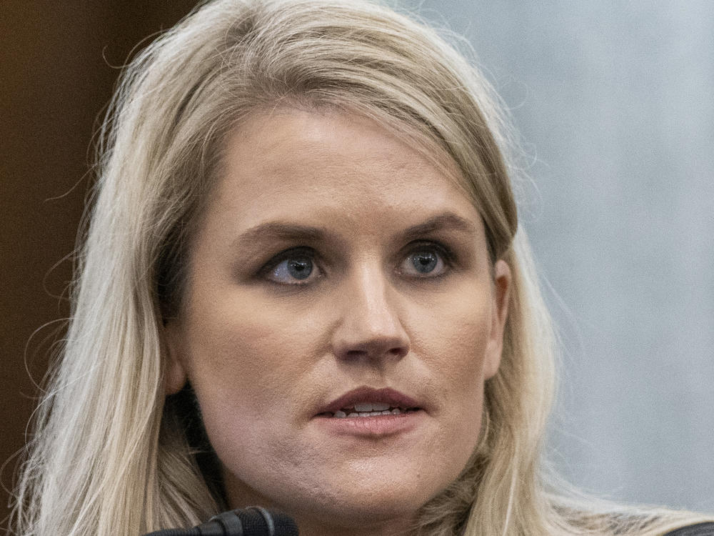 Former Facebook data scientist Frances Haugen speaks during a hearing of the Senate Commerce, Science and Transportation Subcommittee on Consumer Protection, Product Safety and Data Security on Capitol Hill on Tuesday.