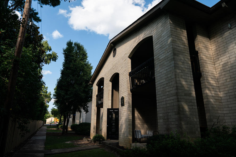 Ashland Commons, Akira Johnson's apartment community, is seen in Columbia, S.C., in September. DLH Properties, the owner of the community, filed an eviction case against Johnson after she fell behind on rent.