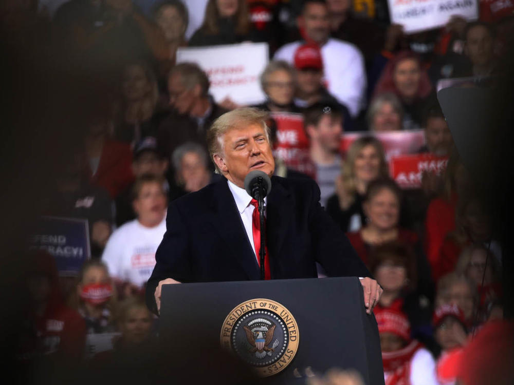 Then-President Donald Trump attends a rally in support of Georgia Republican senators in December 2020.