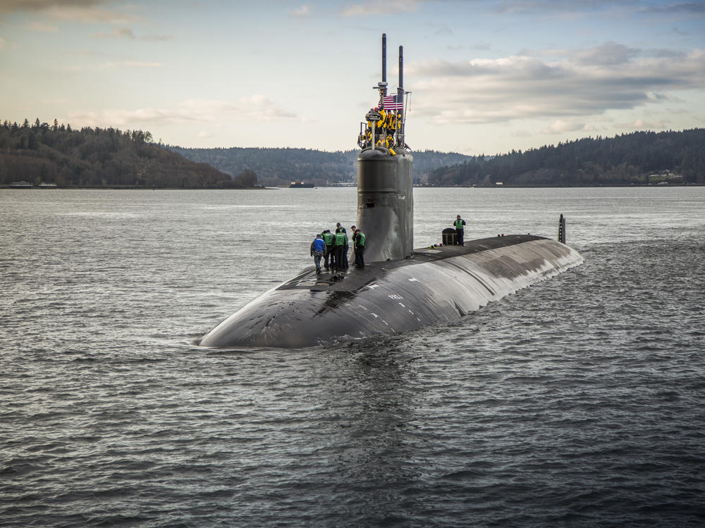 The USS Connecticut, seen near the Puget Sound Naval Shipyard in 2016, collided on Oct. 2 with an unspecified underwater object in international waters in the South China Sea.