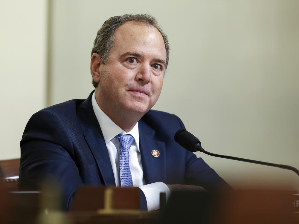 Rep. Adam Schiff, D-Calif., speaks during the House select committee hearing in July on the Jan. 6 attack on Capitol Hill in Washington.