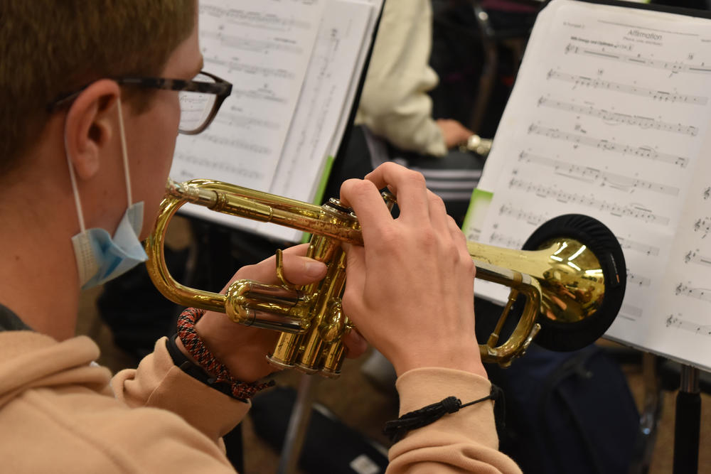 Westwood High School trumpet player James Beggan.