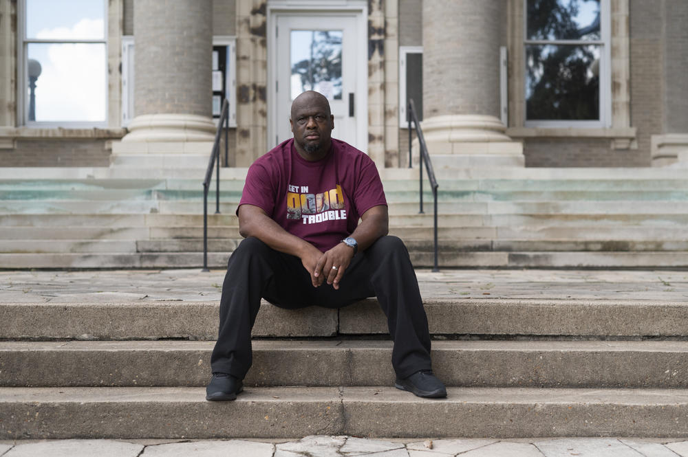 Bobby Henderson in front of Historic Brunswick Courthouse in downtown Brunswick. It took a lot from me emotionally,