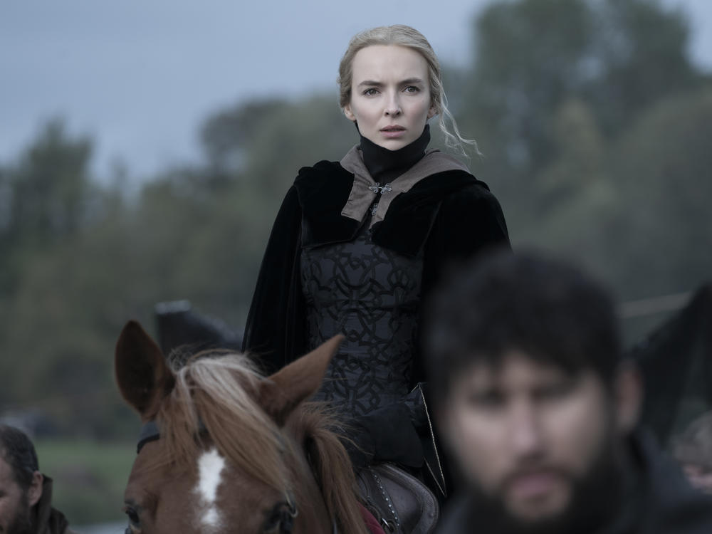 Jodie Comer as Marguerite de Carrouges in <em>The Last Duel</em>.