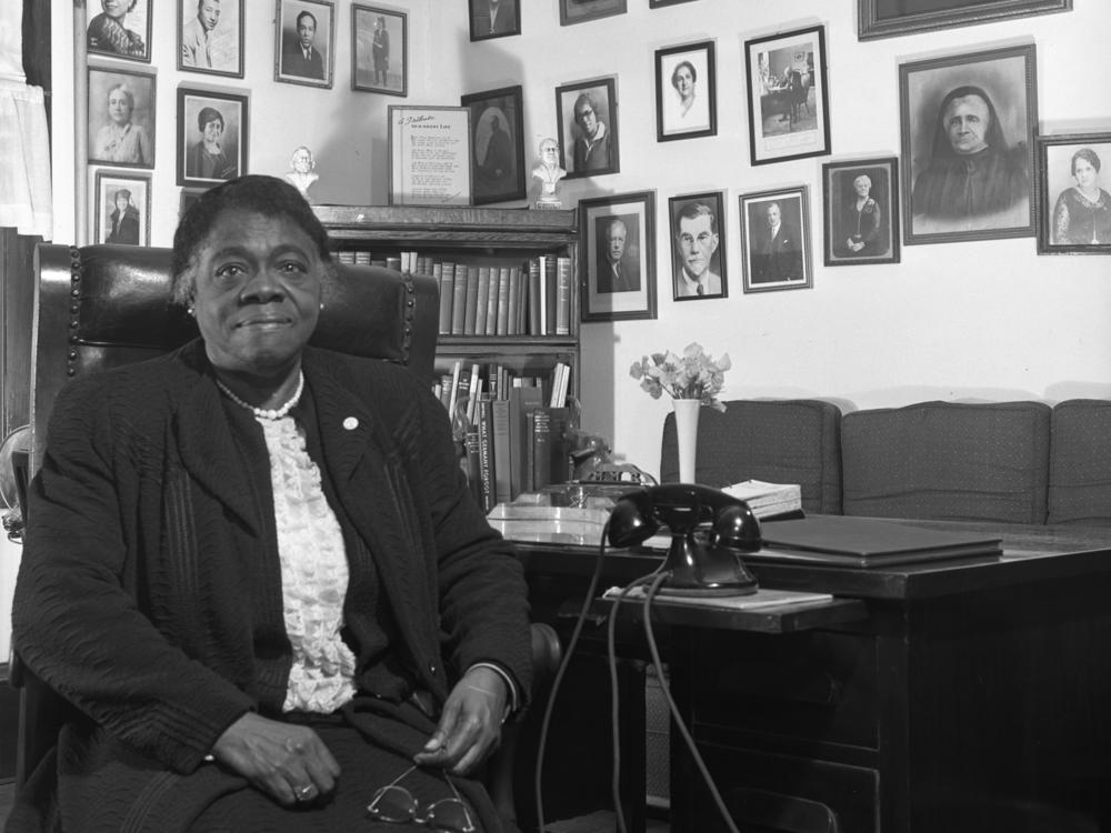 Educator and civil rights activist Mary McLeod Bethune, photographed in January 1943.