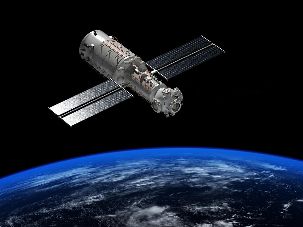 An artist's rendering of the Tianhe core module of China's Tiangong space station.