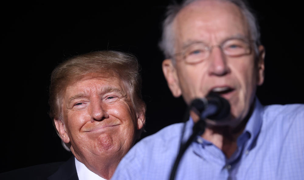 Former President Donald Trump endorsed Sen. Chuck Grassley, R-Iowa, during a rally at the Iowa State Fairgrounds on Oct. 9 in Des Moines.