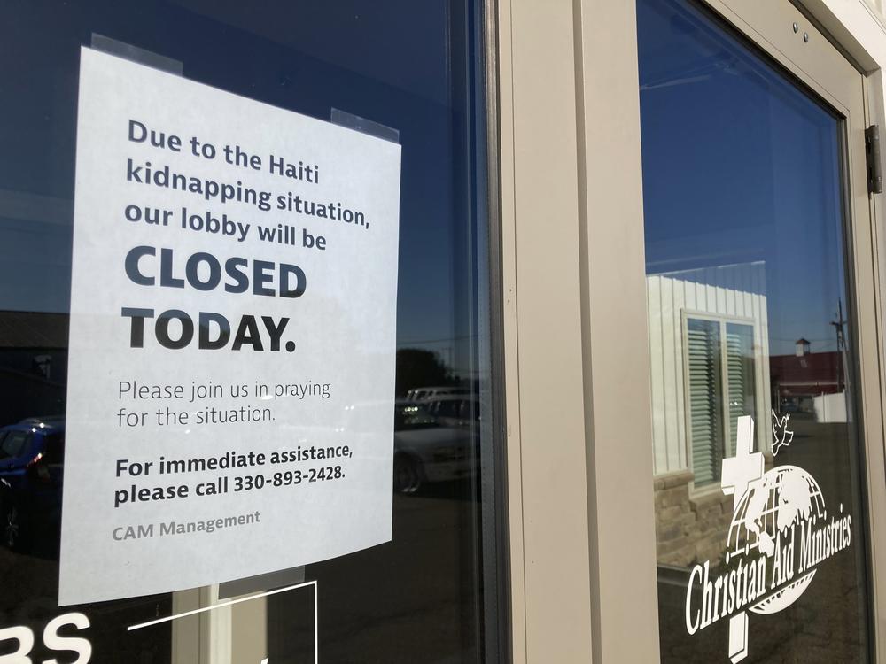 The Christian Aid Ministries headquarters in Berlin, Ohio, was closed on Monday, after the kidnappings in Haiti of 12 adults and five children with the U.S.-based missionary group.