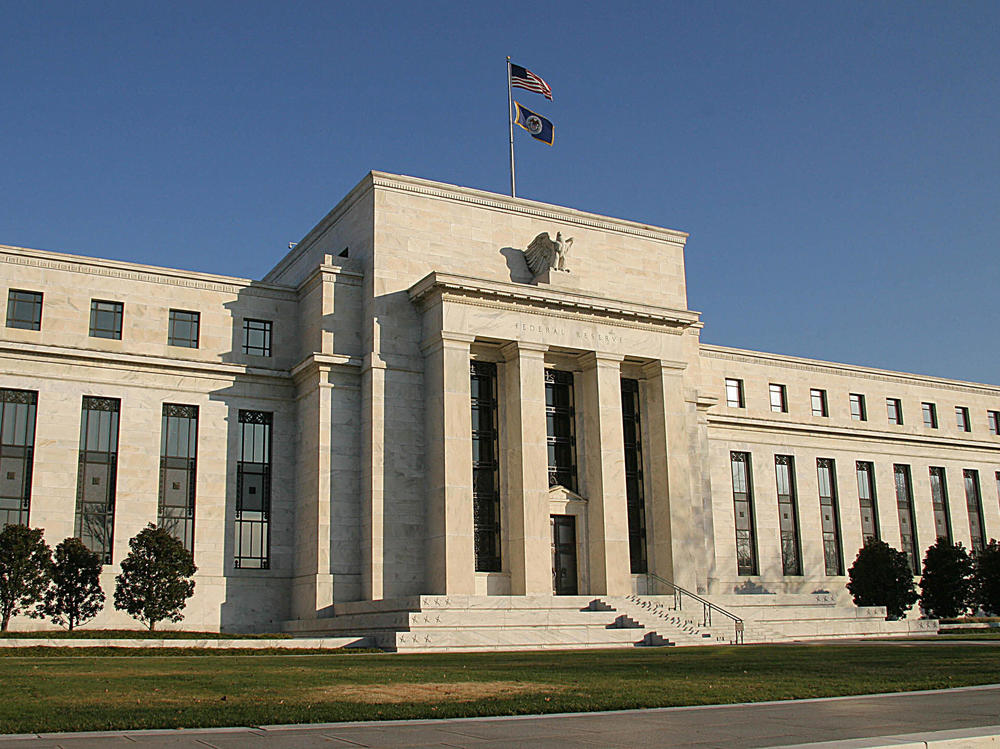 The front of the Federal Reserve building in Washington, D.C. is seen in this photo from Dec. 24, 2006. Powell said its new trading restrictions on senior officials were intended to raise the public's confidence on the Fed.