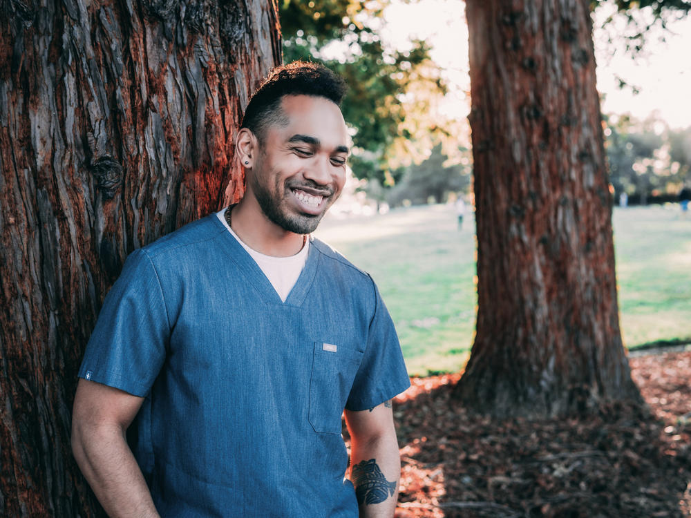 Foxx Whitford is completing his undergraduate degree and training to be a registered nurse in Northern California, and he hopes eventually to work in an emergency department. He says pursuing nursing 