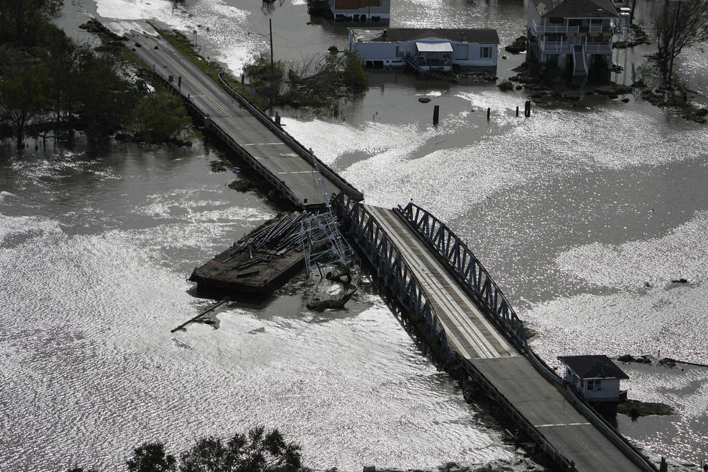 In the immediate aftermath of Hurricane Ida, a barge took out a bridge that divides the towns of Lafitte and Jean Lafitte, La.