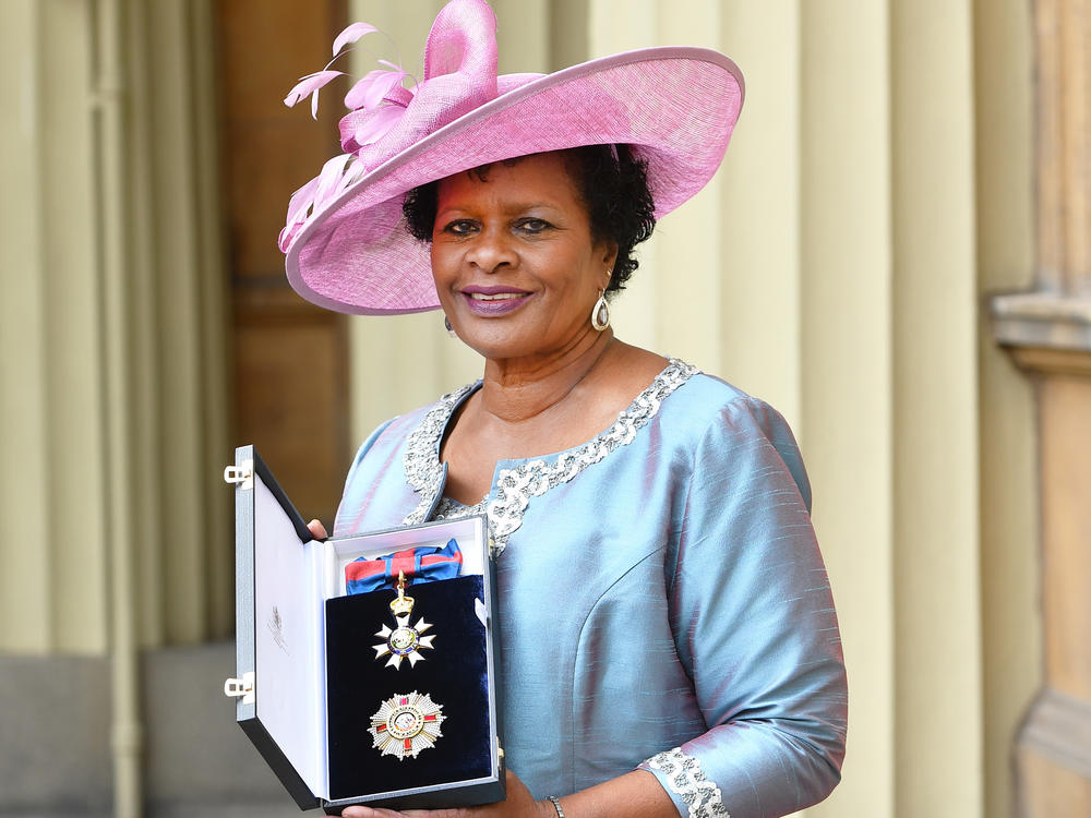 Dame Sandra Mason is seen here after she was made a Dame Grand Cross of the Order of St. Michael and St. George during a ceremony at Buckingham Palace in 2018 in London. Before her election as the first president of Barbados, she served as the governor general. She will serve both roles.