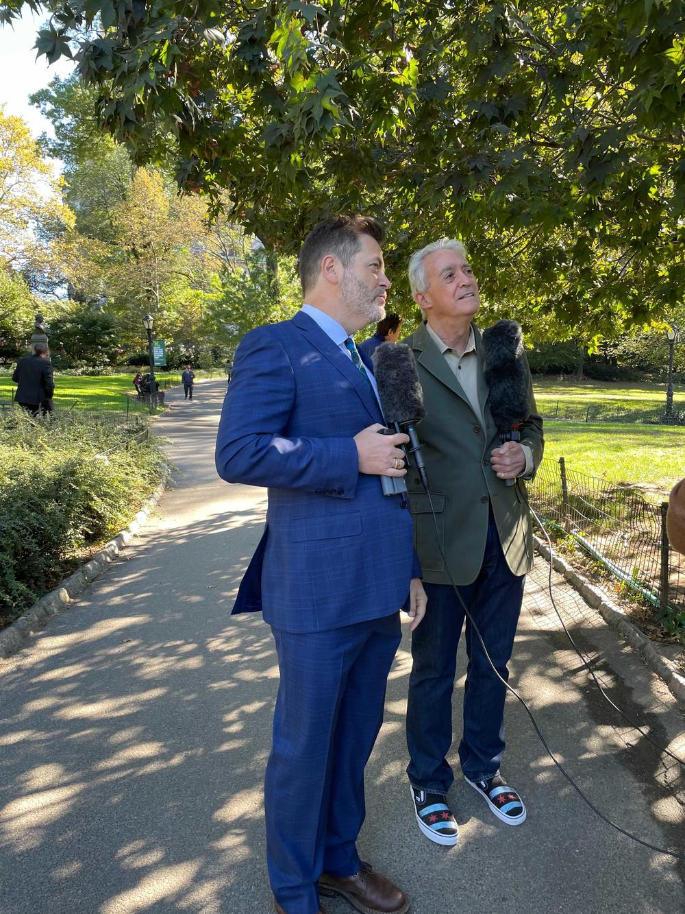 Nick Offerman and NPR's Scott Simon visit New York City's Central Park. 