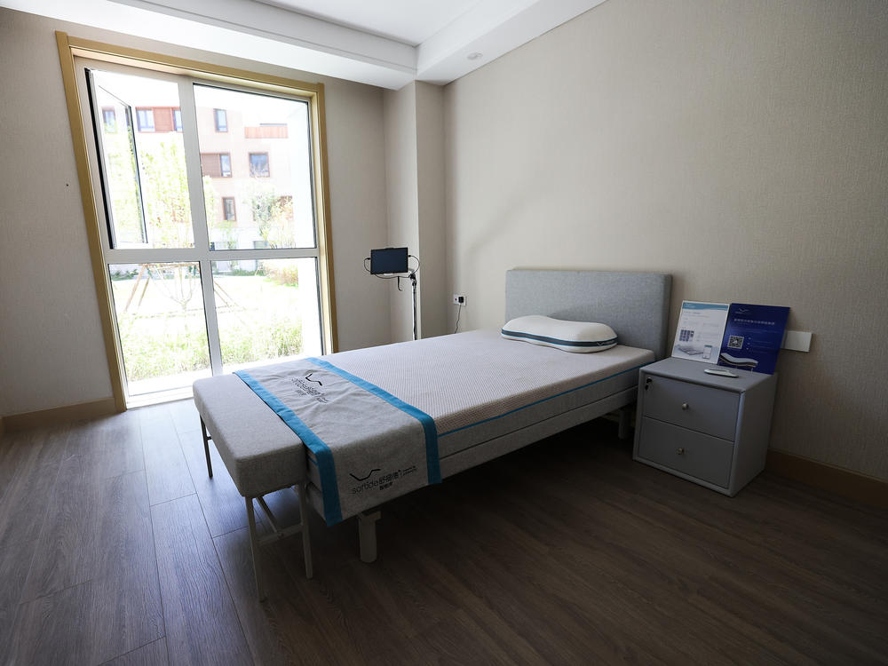 Unvaccinated people who arrive in China for the Beijing Olympcs will face isolation in a mandatory three-week quarantine. Here, a room is seen in the athletes village in Zhangjiakou, China.
