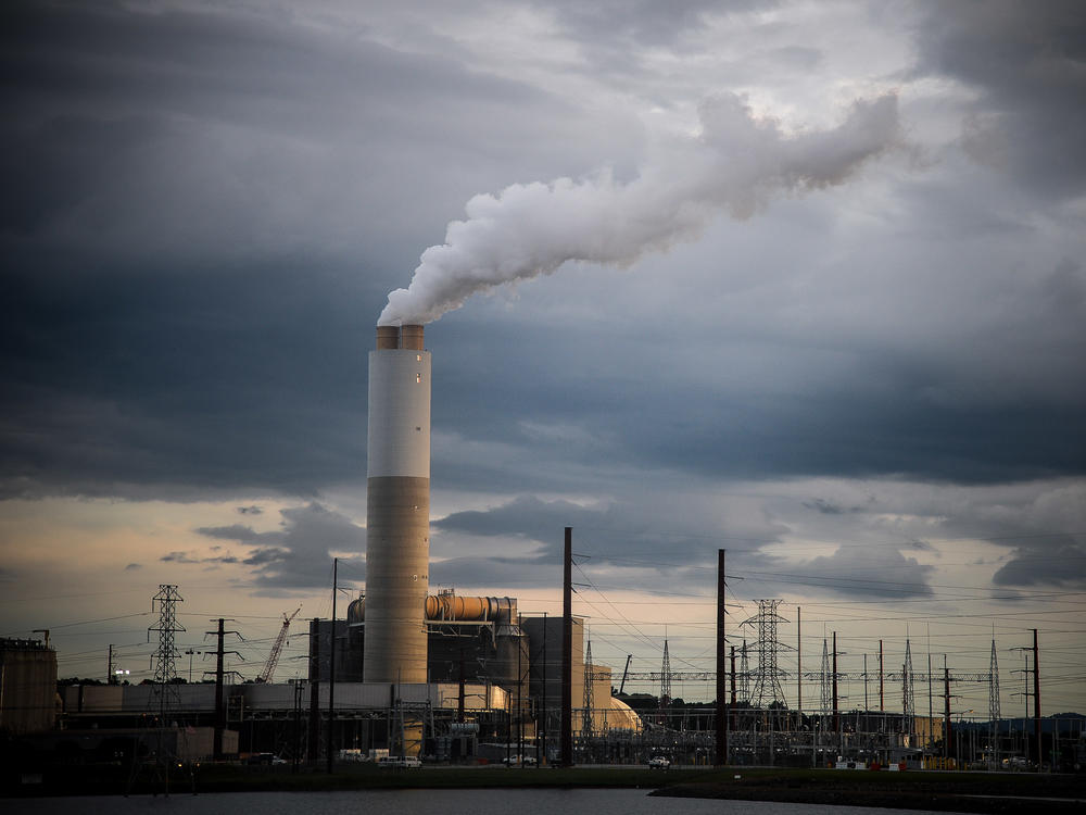 Emissions rise from Duke Energy's coal-fired Asheville power plant in Arden, N.C., in 2018.