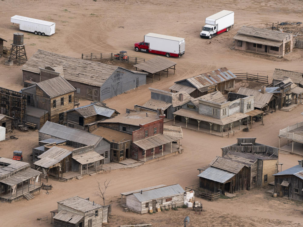This aerial photo shows the Bonanza Creek Ranch in Santa Fe, N.M. Actor Alec Baldwin fired a prop gun on the set of a Western being filmed at the ranch on Oct. 21, killing the cinematographer Halyna Hutchins.