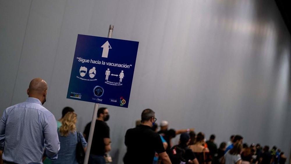 San Juan's convention center hosted Puerto Rico's first mass COVID-19 vaccination event on March 31.