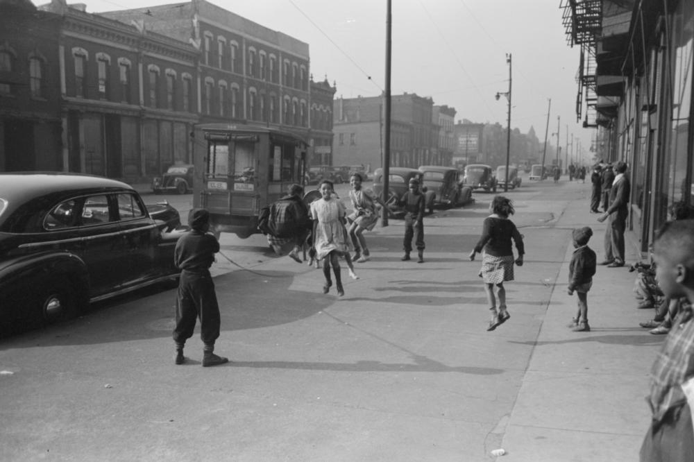 Children play on Chicago's South Side in 1941.