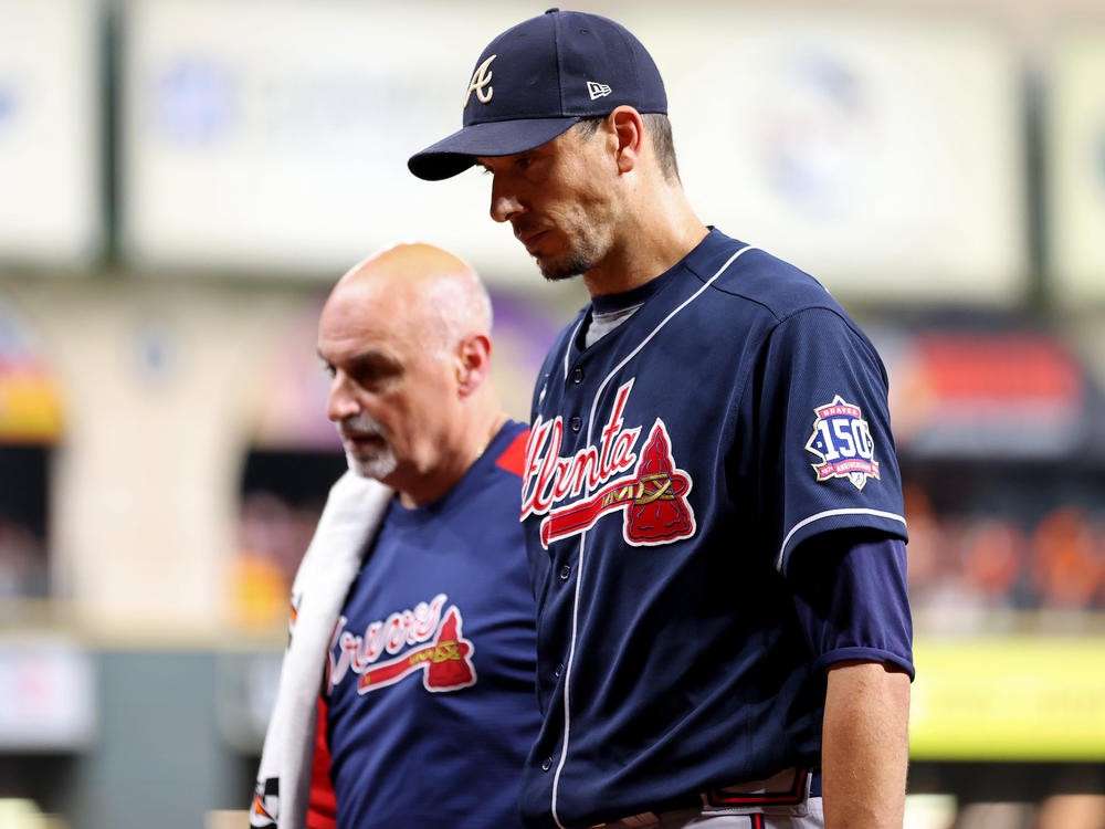 Atlanta pitcher Charlie Morton left Game 1 of the World Series against the Houston Astros with an injury that was later diagnosed as a fractured fibula.