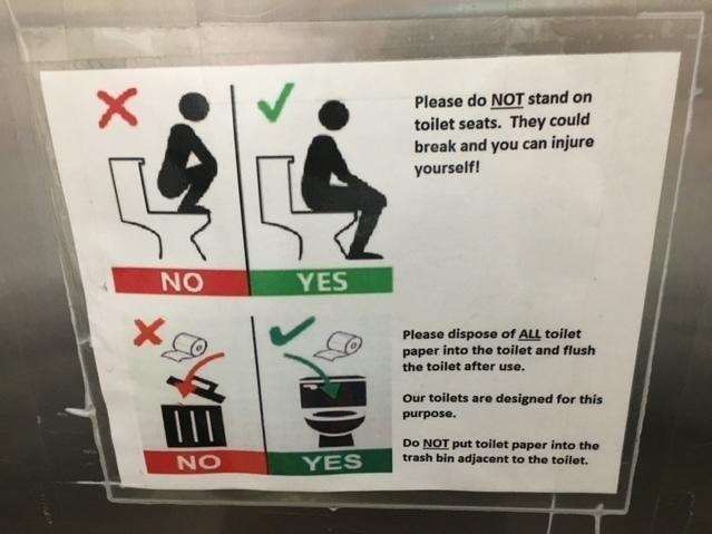 A toilet etiquette brushup at Mendenhall Glacier, Alaska. Christy Hurt took the photo in 2019.