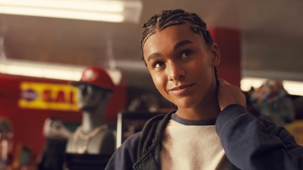 Jaden Michael plays a young Colin Kaepernick in Netflix's 'Colin in Black and White.'