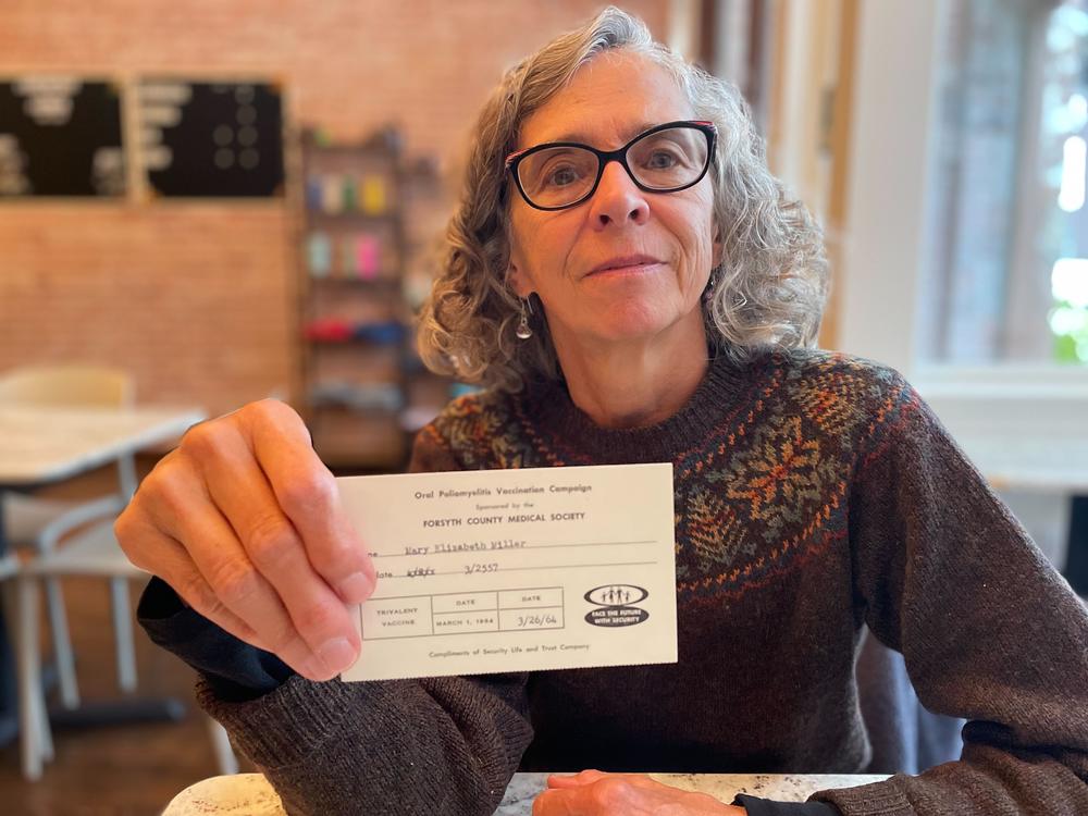 Mary Miller of Baker City, Ore., recently got her 1964 polio vaccination card from her 91-year-old mother who had saved it.