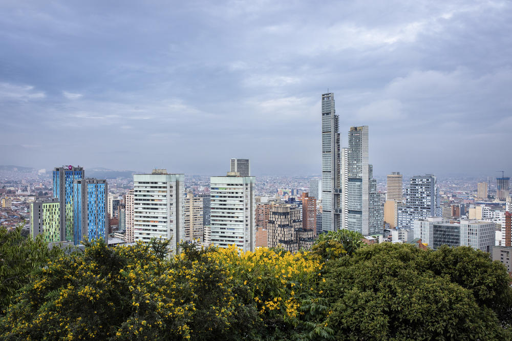 Bogota, Colombia's capital, is set among forested mountainsides. The country's forests have become more vulnerable to wildfire as the climate warms.