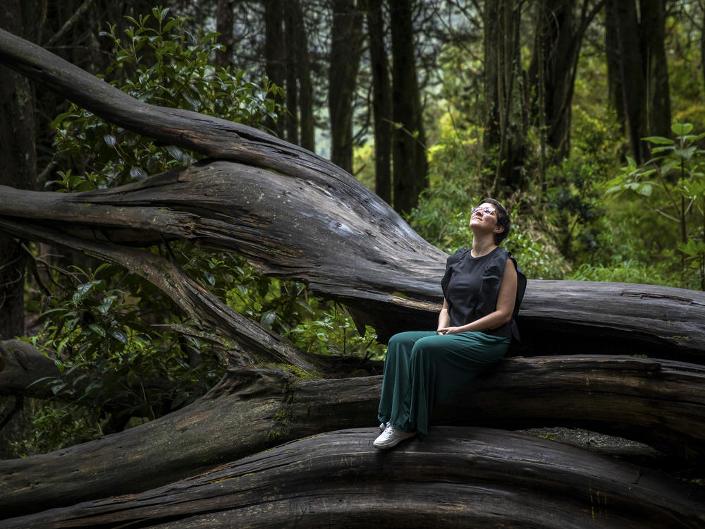 Maria Laura Rojas, a climate activist from Bogota, at the outskirts of the city.