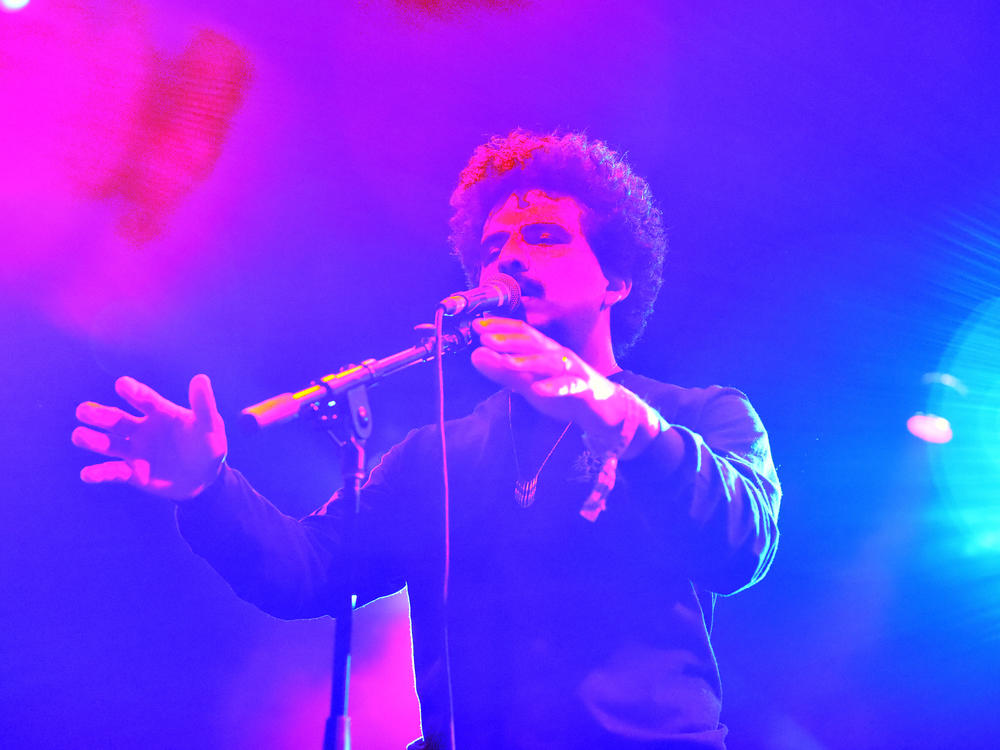 Helado Negro, performing at Coachella on April 20, 2018, in Indio, Calif.