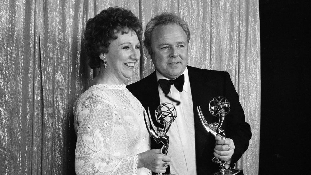 Jean Stapleton and Carroll O'Connor, pictured at the 1972 Emmys, played Edith and Archie Bunker. Stapleton's character evolved throughout the show.