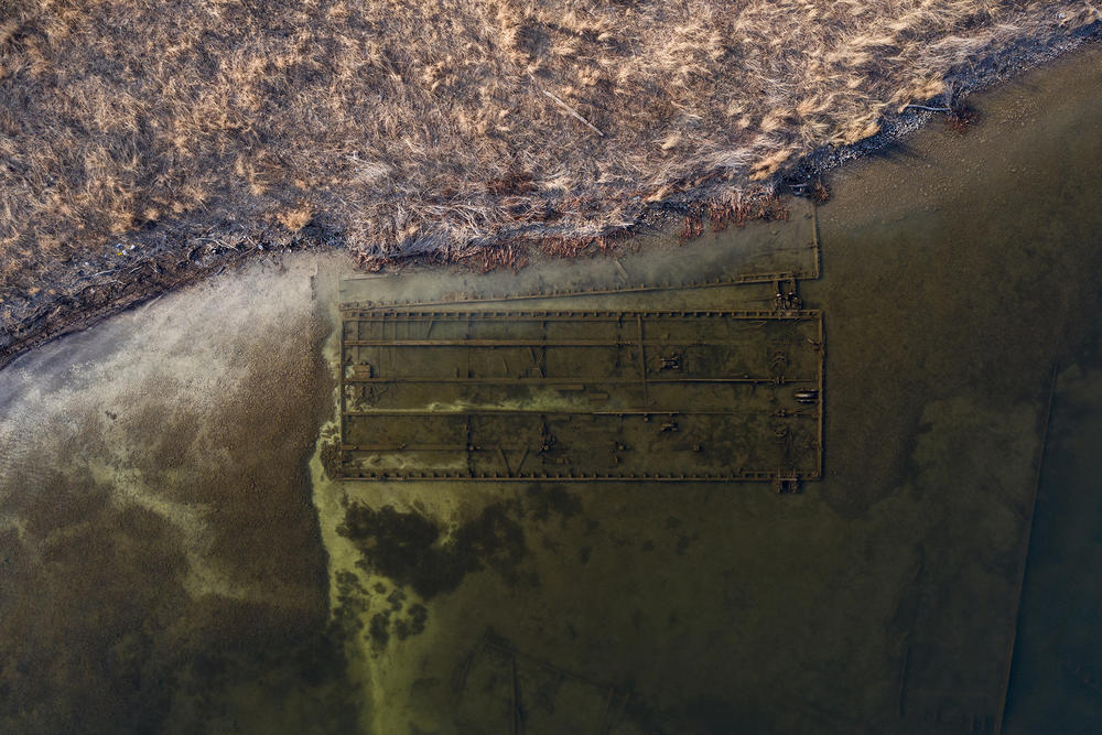 <strong>Syracuse, New York</strong>: A rusted installation at Onondaga lake. The lake was a dumping ground for soda ash waste and is one of the most polluted lakes in America. After years of dredging, the water quality of the lake is slowly returning to levels.
