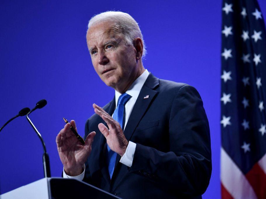 President Biden addresses a press conference at the COP26 U.N. Climate Change Conference in Glasgow on Tuesday.