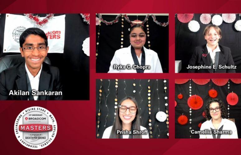 Award winners smile during a virtual awards ceremony.