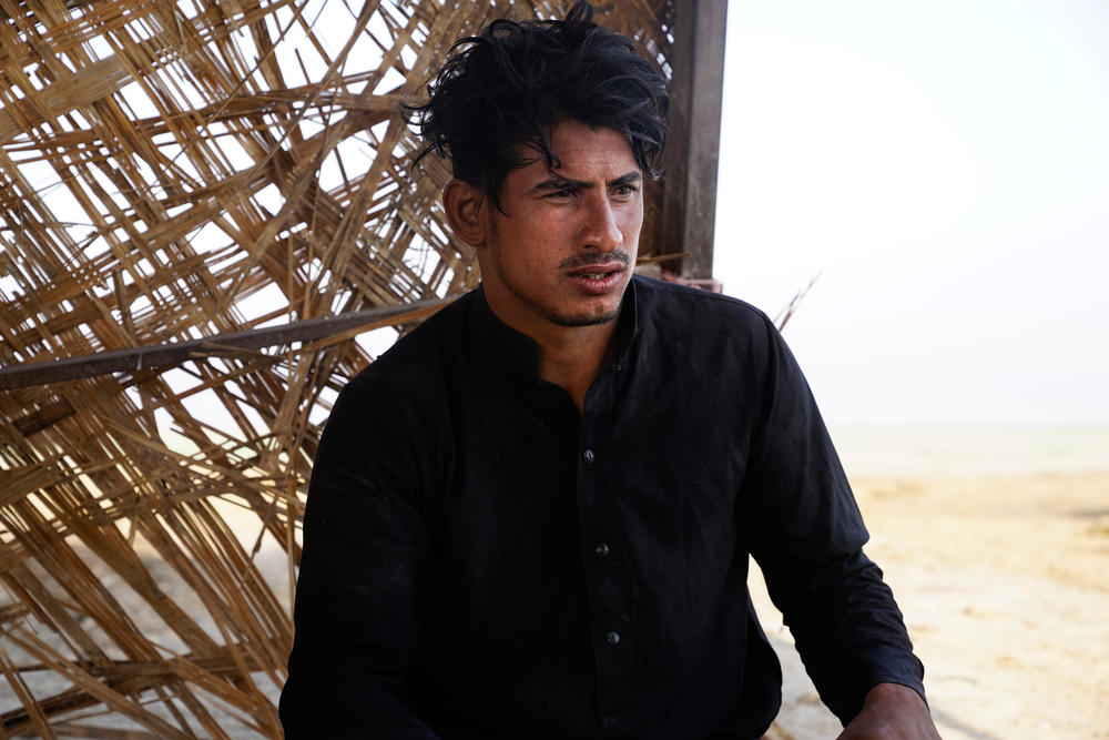 Majid Hameed raises buffalo in Iraq's southern marshland. As water levels in the area dropped, herders have struggled to find enough drinkable water for their animals.