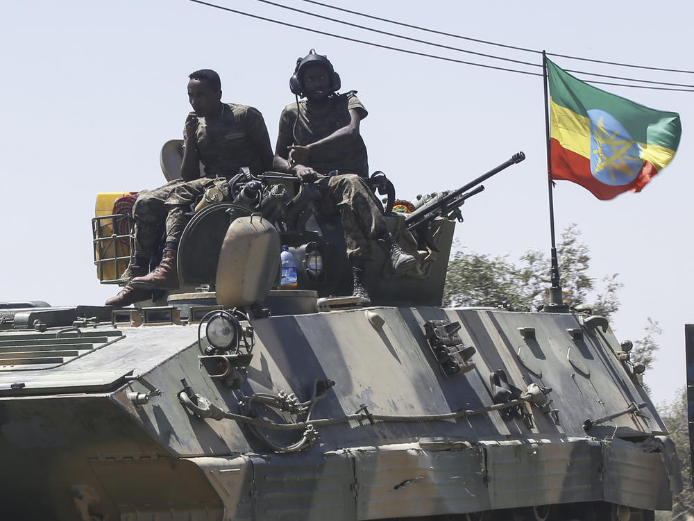 Ethiopian army units patrol the streets of Mekele in northern Ethiopia's Tigray region in March after the city was captured during an operation against the Tigray People's Liberation Front (TPLF).