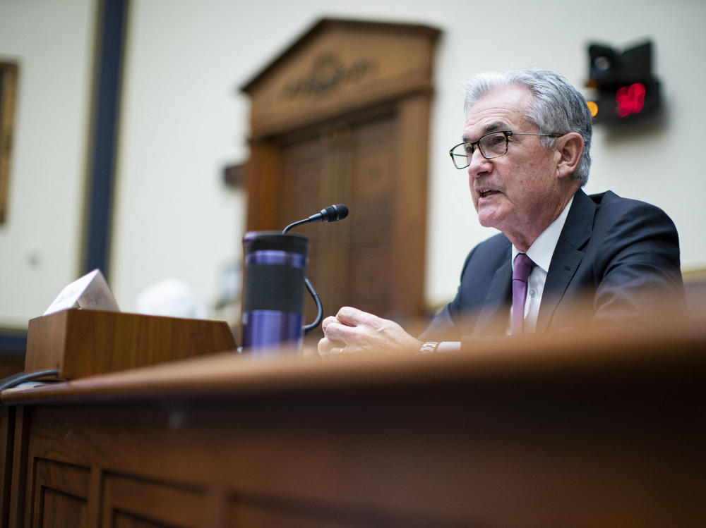 Federal Reserve Chairman Jerome Powell testifies before the House Oversight And Government Reform Committee hearing on Capitol Hill in Washington, D.C., in September. Powell has said the delta variant stalled a jobs recovery, and now policymakers are hoping workers will come back.